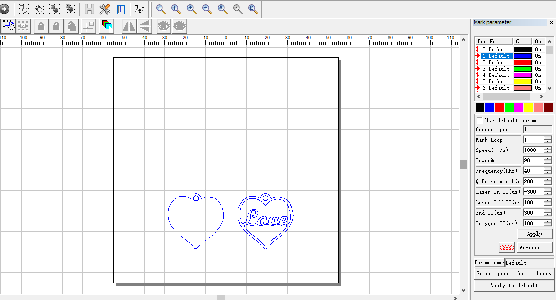 logiciel pour la découpe d'un collier avec le laser ComMarker