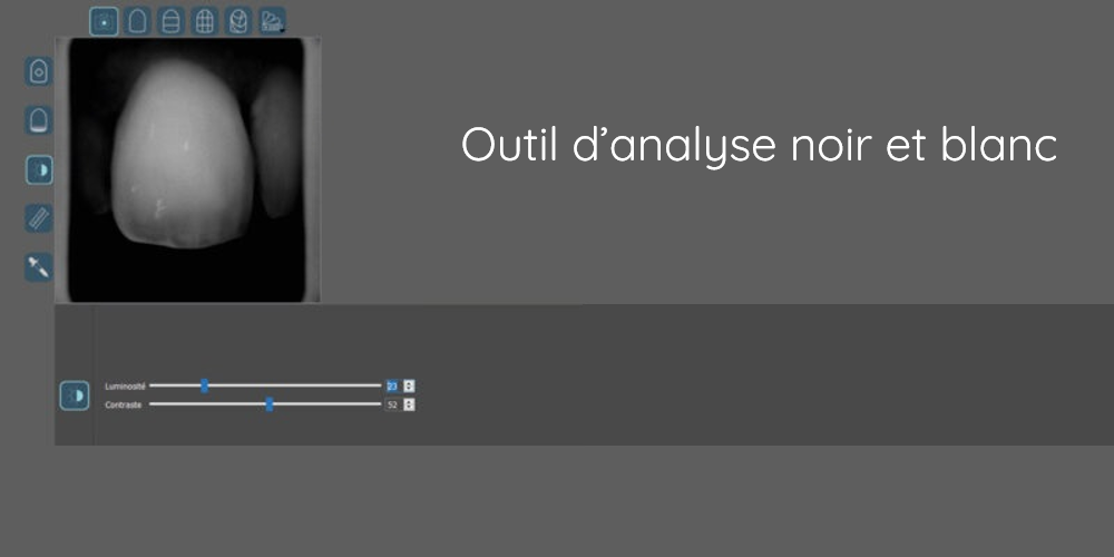 Vue de l'outil d'analyse noir et blanc