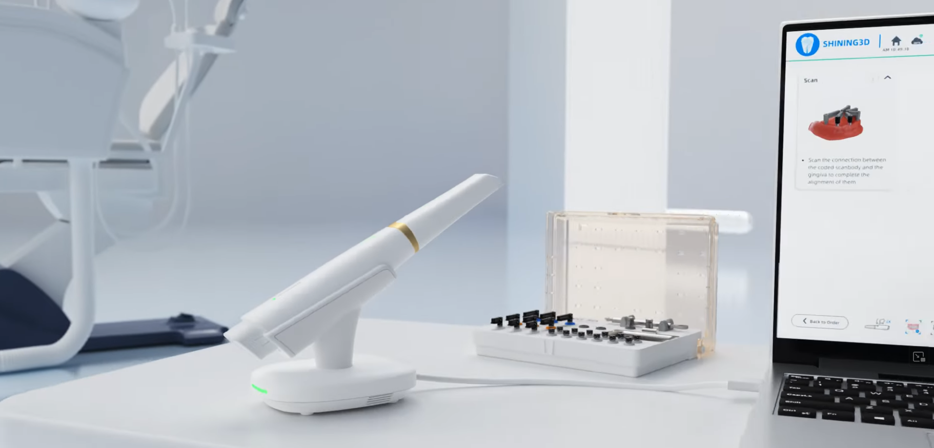 AoralScan Elite avec Scanbody dans un environnement de travail