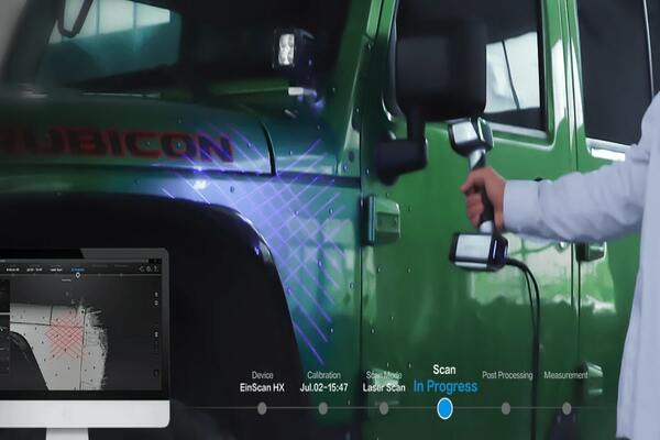 Numérisation d'une voiture avec le scanner 3D Einscan HX de Shining 3D