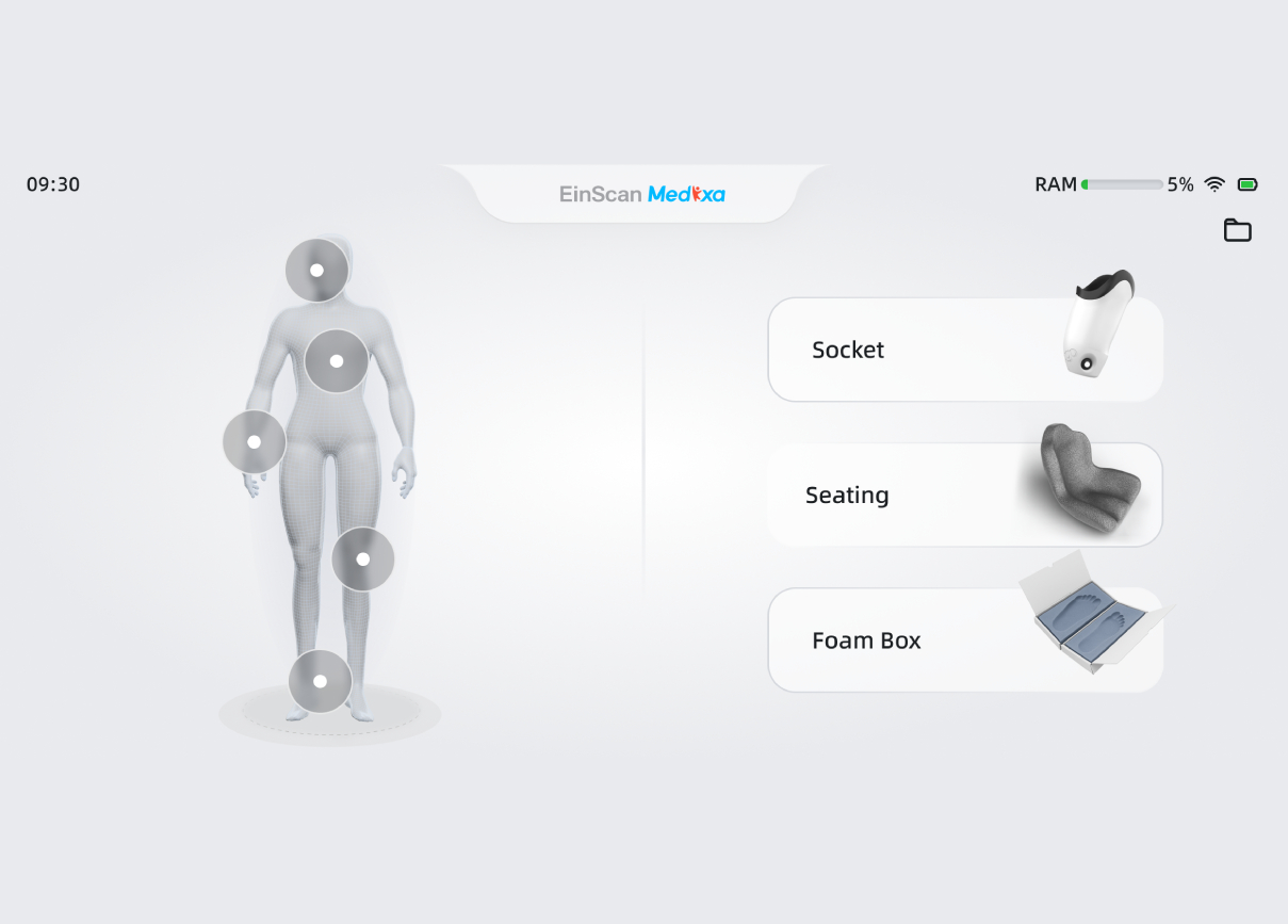 préréglages intelligents du scanner 3D pour les prothéses et orthèses de Shining 3D EinScan Medixa